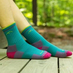 Women's Coolmax® Hiker Micro Crew Midweight Hiking Sock 10 Women's Coolmax® Hiker Micro Crew Midweight Hiking Sock -Darn Tough Outlet Store 02 1929 Teal Lifestyle Lifestyle LS 4928d8d3 280e 406a bf2d ccddcdec93ab