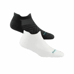 Women’s Run No Show Tab Cushion 2-Pack -Darn Tough Outlet Store 1047 Black 1047 White