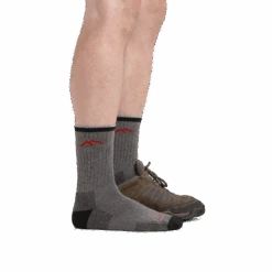 Men's Coolmax® Hiker Micro Crew Midweight Hiking Sock -Darn Tough Outlet Store 1931 GreyBlack footwear