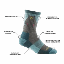 Women's Nature 2-Pack Hiking Socks -Darn Tough Outlet Store 1970 Aqua Features NoLogo