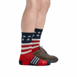 Men's Captain Stripe Micro Crew Lightweight Hiking Sock 7 Men's Captain Stripe Micro Crew Lightweight Hiking Sock -Darn Tough Outlet Store 1976 Stars and Stripes footwear