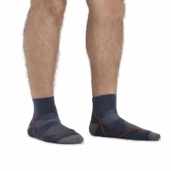 Men's Light Hiker Quarter Lightweight Hiking Sock 18 Men's Light Hiker Quarter Lightweight Hiking Sock -Darn Tough Outlet Store 1991 Denim Model