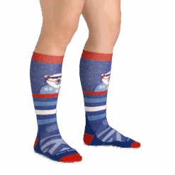 Kids Polar Patroller Over-The-Calf Midweight Ski & Snowboard Sock -Darn Tough Outlet Store 3039 Marine Model