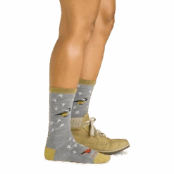 Women's Twitterpated Crew Lightweight Lifestyle Sock -Darn Tough Outlet Store 6087 Gray Footwear