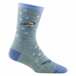 Women's Twitterpated Crew Lightweight Lifestyle Sock -Darn Tough Outlet Store 6087 Seafoam 2