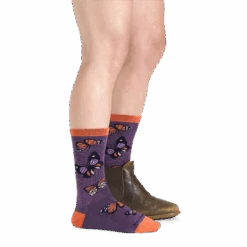 Women's Flutter Crew Lightweight Lifestyle Sock -Darn Tough Outlet Store 6109 Plum Footwear