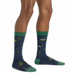 Men's Diver Crew Lightweight Lifestyle Sock -Darn Tough Outlet Store 6111 Denim Model
