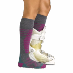 Women's Edge Over-the-Calf Midweight Ski & Snowboard Sock 6 Women's Edge Over-the-Calf Midweight Ski & Snowboard Sock -Darn Tough Outlet Store 8013 Teal Footwear