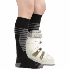 Women's Thermolite® Edge Over-the-Calf Midweight Ski & Snowboard Sock -Darn Tough Outlet Store 8030 Black Footwear