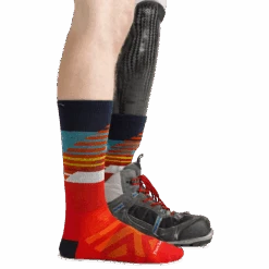 Men's Lillehammer Nordic Boot Lightweight Ski & Snowboard Sock -Darn Tough Outlet Store 8032 Red Footwear Prosthetic